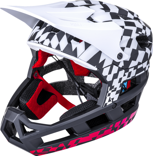 KALI DH Invader Helmet - LTD Glitch - Matte Black/White/Red - XS-M 0211323216