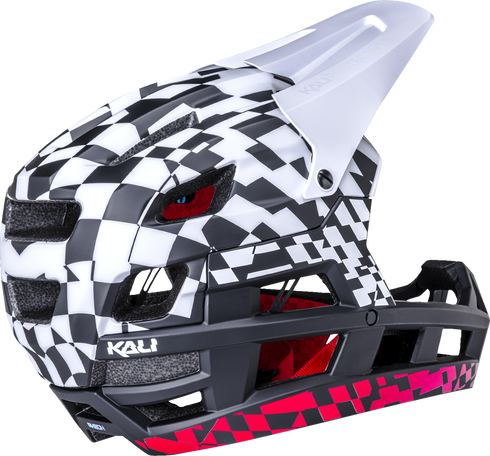 KALI DH Invader Helmet - LTD Glitch - Matte Black/White/Red - XS-M 0211323216