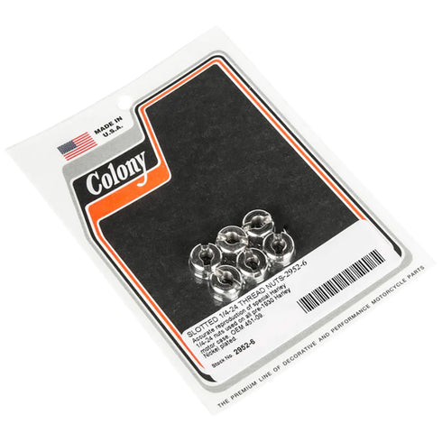 Colony Slotted 1/4 inch- 24 Thread Nut - 2952-6