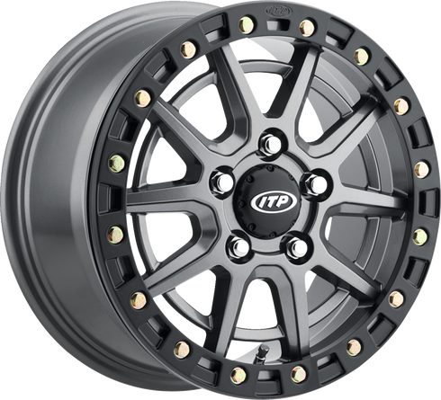 ITP Wheel - SD10 Beadlock - Front/Rear - Gray w/Black Ring - 15x7 - 5/4.5 - 6+1 1522850708B
