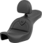 SADDLEMEN Roadsofa™ Seat - with Backrest - Black/Black Stitching - FXD '06-'17 806-04-187BR