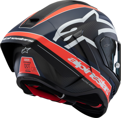 ALPINESTARS Supertech R10 Helmet - Team - Matte Black/Carbon Red Fluo/Blue - 2XL 8200224-1383-XXL