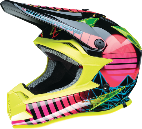 MOOSE OFFROAD Youth F.I. Helmet - Vaporwave - MIPS® - Black/Pink/Yellow - Large 0111-1616