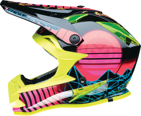 MOOSE OFFROAD Youth F.I. Helmet - Vaporwave - MIPS® - Black/Pink/Yellow - Medium 0111-1615