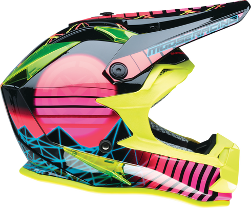 MOOSE OFFROAD Youth F.I. Helmet - Vaporwave - MIPS® - Black/Pink/Yellow - Medium 0111-1615