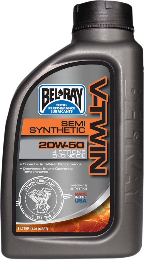 BEL-RAY V Twin Semi Synthetic Oil - 20W-50 -1L 96910-BT1