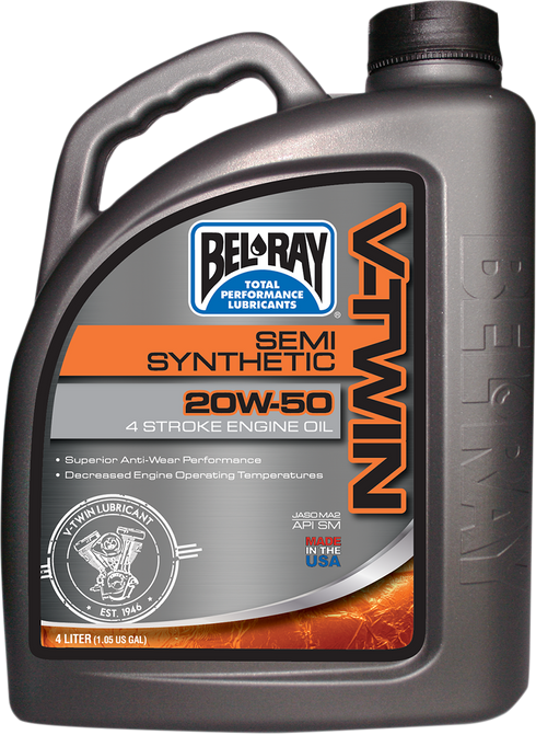 BEL-RAY V-Twin Semi-Synthetic Oil - 20W-50 - 4L 96910-BT4