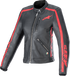 ALPINESTARS Stella Dyno Leather Jacket - Black/Haute Red - XL 3113924-1346-XL