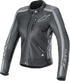 ALPINESTARS Stella Dyno Leather Jacket - Black Tar Gray/Dark Gray - Large 3113924-1296-L