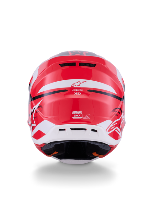 ALPINESTARS Sm7 Deed Helmet Red/Blk/Wht Glossy Sm - 482-00190S