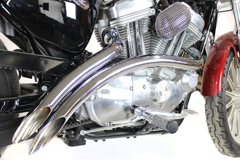 V-Twin Curved Radius Exhaust Header Set Chrome - 30-0004