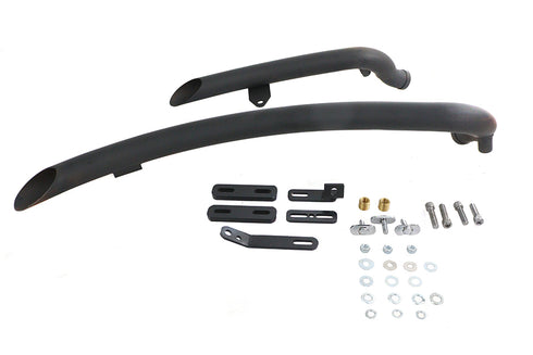 V-Twin Curved Radius Exhaust Header Set Black - 30-0005