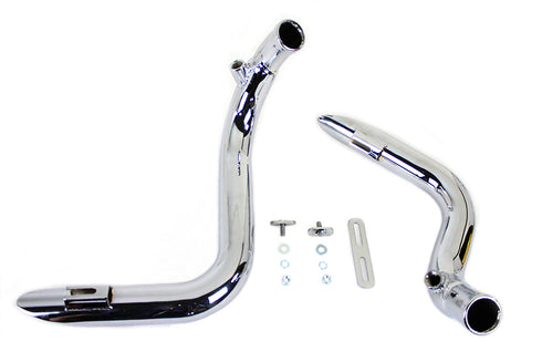 V-Twin LAF Straight Down Drag Pipe Set Chrome - 30-0007