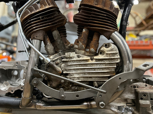 V-Twin 45W Exhaust Header Set Raw - 30-0187