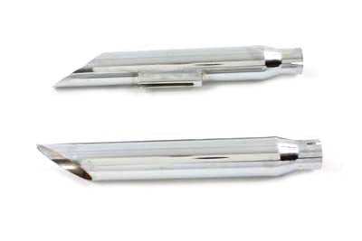 Wyatt Gatling 16-1/2 inch Baloney Slice Slip On Muffler Chrome - 30-0348