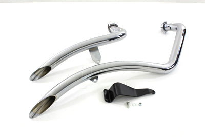 Wyatt Gatling XL Exhaust Drag Pipe Set Chrome - 30-0384