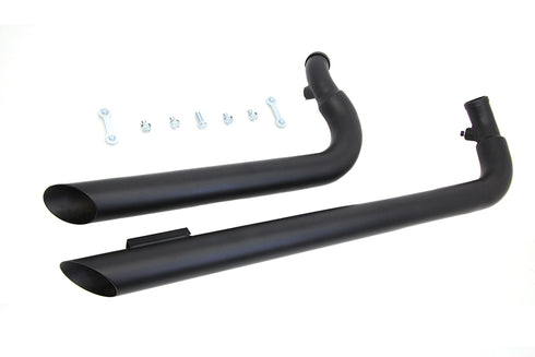Wyatt Gatling Wyatt Gatling Exhaust Drag Pipe Set Slash Cut Black - 30-0492