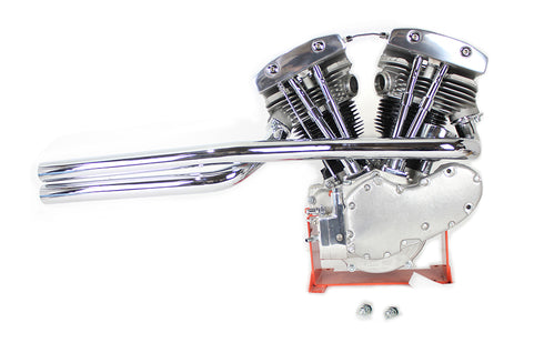 V-Twin Shovelhead Exhaust Straight Pipe Set Chrome Shotgun - 30-0521