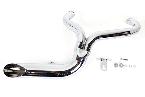 V-Twin FXD 2:1 Lake Side Pipe Exhaust Chrome - 30-0678