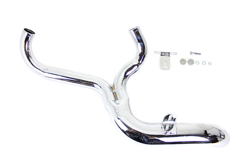 V-Twin FXD 2:1 Lake Side Pipe Exhaust Chrome - 30-0678