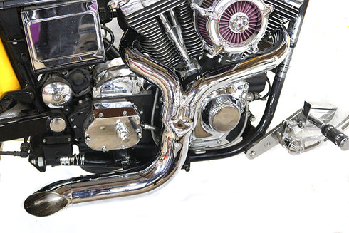 V-Twin FXD 2:1 Lake Side Pipe Exhaust Chrome - 30-0686