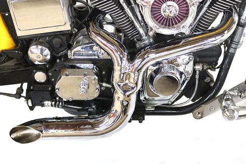 V-Twin FXD 2:1 Lake Side Pipe Exhaust Chrome - 30-0686