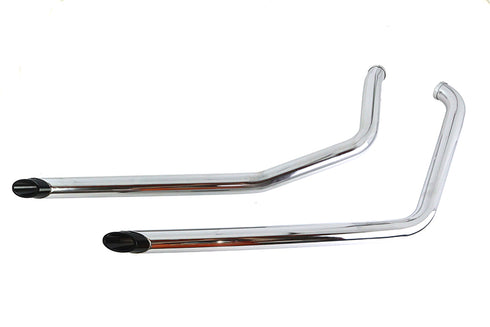 V-Twin Factory Sample Exhaust Drag Pipe Set with Short Black Slash - 30-0709