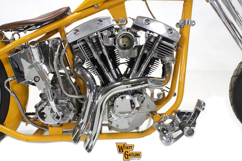 V-Twin Factory Sample Chrome Wyatt Gatling Down Draft Drag Pipes - 30-0712