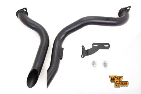 V-Twin Factory Sample Black Wyatt Gatling Down Draft Drag Pipes - 30-0714