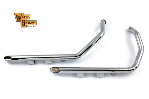 V-Twin Factory Sample Wyatt Gatling Exhaust Drag Pipe Set Slash Cut - 30-0718