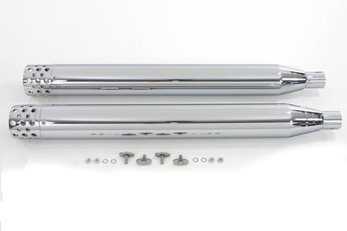 V-Twin Wyatt Gatling Mufflers Set Chrome - 30-0754
