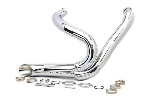 Wyatt Gatling Chrome Wyatt Gatling 2 into 1 Exhaust Pipe Header Kit - 30-0772