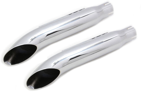 Wyatt Gatling 16 inch Turn Out Muffler Set Chrome - 30-0784