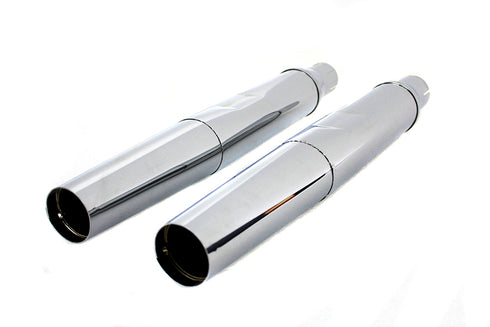 Wyatt Gatling Replica Tapered Muffler Embossed Chrome - 30-0795