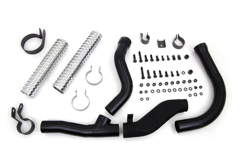V-Twin Black Replica Panhead Exhaust Header Kit - 30-0802