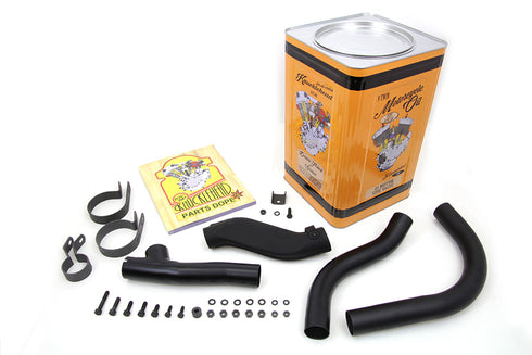 V-Twin Black Knucklehead Exhaust Header Kit - 30-0803