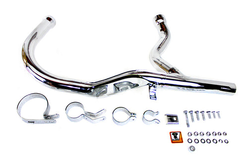 V-Twin Panhead Exhaust Header Kit Chrome - 30-0806