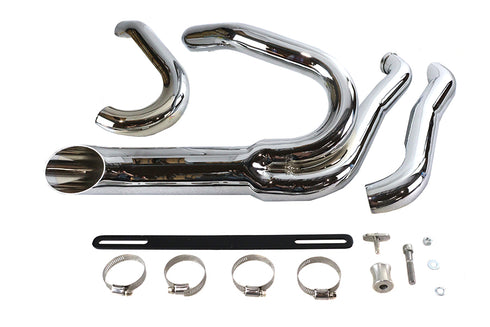 Wyatt Gatling Chrome Wyatt Gatling 2 into 1 Exhaust Pipe Header Kit - 30-0835