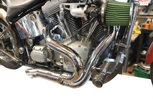 Wyatt Gatling Chrome Wyatt Gatling 2 into 1 Exhaust Pipe Header Kit - 30-0835