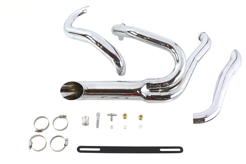 Wyatt Gatling Chrome Wyatt Gatling 2 into 1 Exhaust Pipe Header Kit - 30-0837