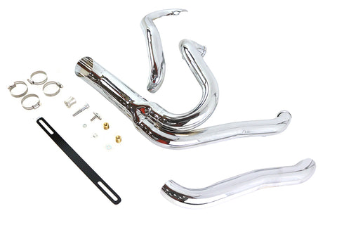 Wyatt Gatling Chrome Wyatt Gatling 2 into 1 Exhaust Pipe Header Kit - 30-0837