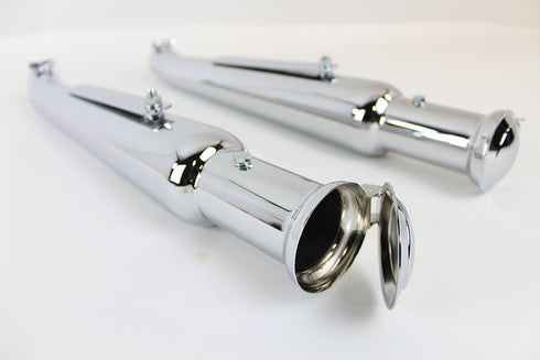 V-Twin Chrome Megaphone Upsweep Muffler Set - 30-0848