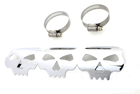 V-Twin Chrome Skull Heat Shield - 30-0887