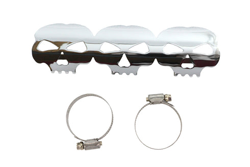 V-Twin Chrome Skull Heat Shield - 30-0889