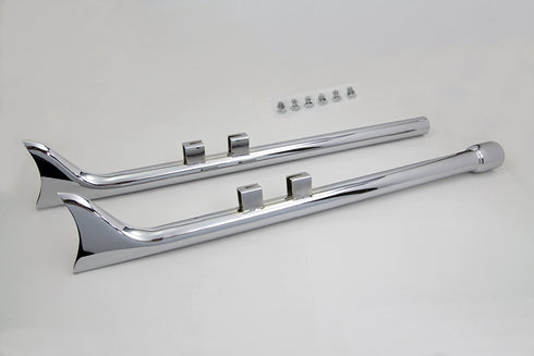 V-Twin M8 36 inch Straight Fishtail Exhaust Extension Set Chrome - 30-0958