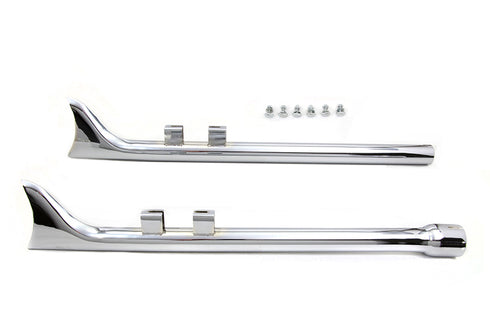 V-Twin M8 33 inch Straight Fishtail Exhaust Extension Set Chrome - 30-0972