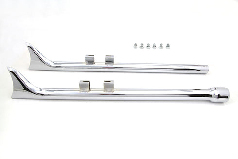 Wyatt Gatling M8 36 inch Straight Fishtail Exhaust Extension Set Chrome - 30-1147