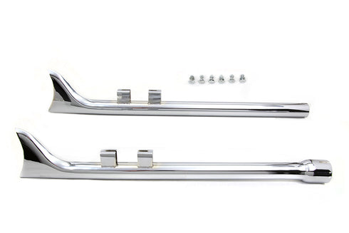V-Twin M8 33 inch Straight Fishtail Exhaust Extension Set Chrome - 30-1148