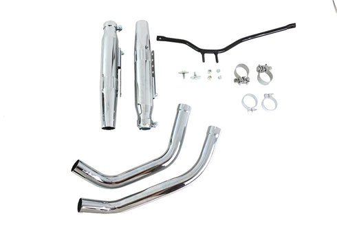 V-Twin Tapered Muffler Exhaust Kit Chrome Dual Type - 30-1264