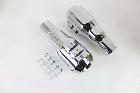 V-Twin Grenade Muffler Set Chrome - 30-1265